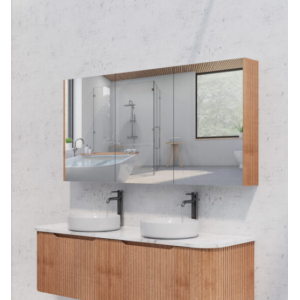 Solid timber flute mirror cabinet 1500
